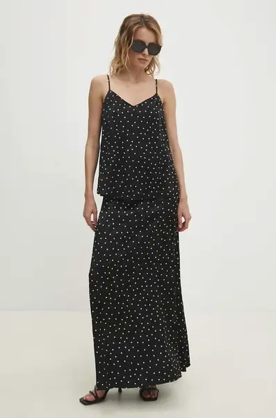 Sukně Answear.LAB černá barva, maxi, áčková