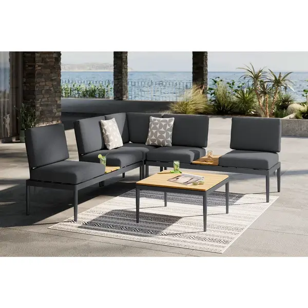 Ambia Garden TERASOVÁ SEDACÍ SOUPRAVA 4dílné, kov, plast, textil