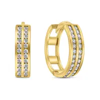 Brilio Silver Oblíbené pozlacené kruhové náušnice se zirkony EA498Y