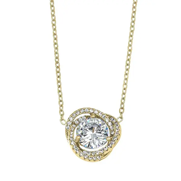 CRYSTalp Elegantní pozlacený náhrdelník s krystaly Ray 32334.G