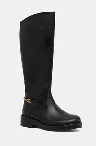Kožené kozačky Tommy Hilfiger TH HORSEBIT RIDING LONG BOOT