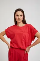 Women's T-shirt with pocket MOODO - red