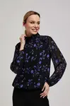 Marisse Black Floral Pattern Shirt
