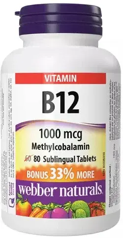 VITAMIN B12 1000MCG 80TBL METHYLCOBALAMIN WN 3814