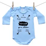 Boodyy Modré body s dlhým rukávom Návod pre otecka 68 (3-6 mesiacov)