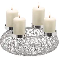 Adventní věnec Milano Ø 34 cm, stříbrný - EDZARD