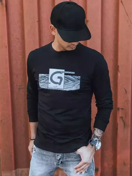 Pánská mikina s potiskem černá Dstreet