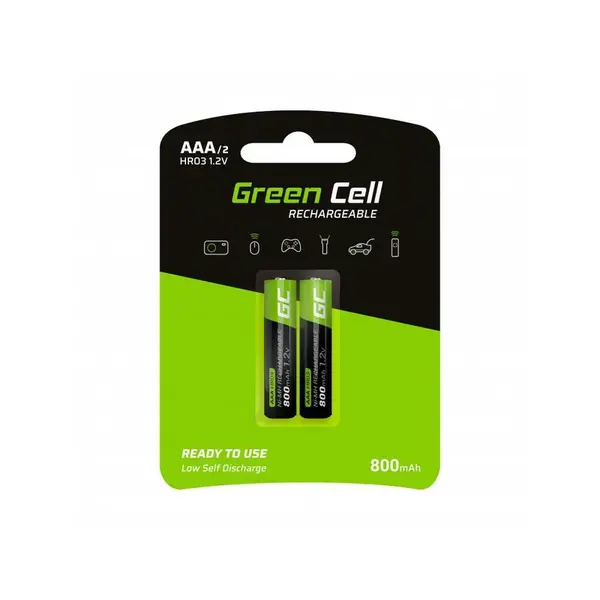Green Cell GR08 2x AAA HR03 nabíjateľné batérie 800 mAh