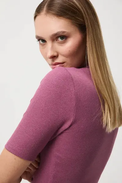 Tričko Medicine dámské, béžová barva, s pologolfem