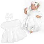 Rastúce sukničkobody LUISA + čelenka, kr. rukáv, bavlna/madeira, 2D sada, biele, 80/86