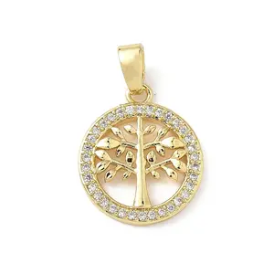 Brass Micro Pave Cubic Zirconia Pendants