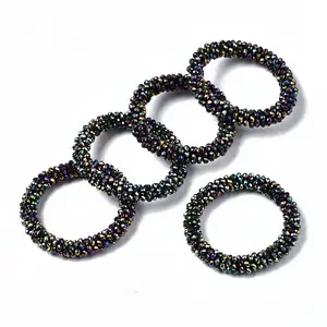 Faceted Electroplate Glass Beads Stretch Bracelets