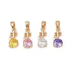 Brass Micro Pave Cubic Zirconia Pendants
