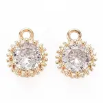 Brass Micro Pave Cubic Zirconia Charms