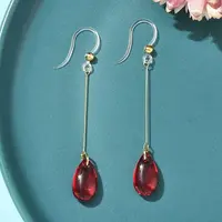 Electroplated 304 Stainless Steel Resin Dangle Earrings