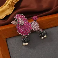 Poodle Alloy Rhinestone Brooches