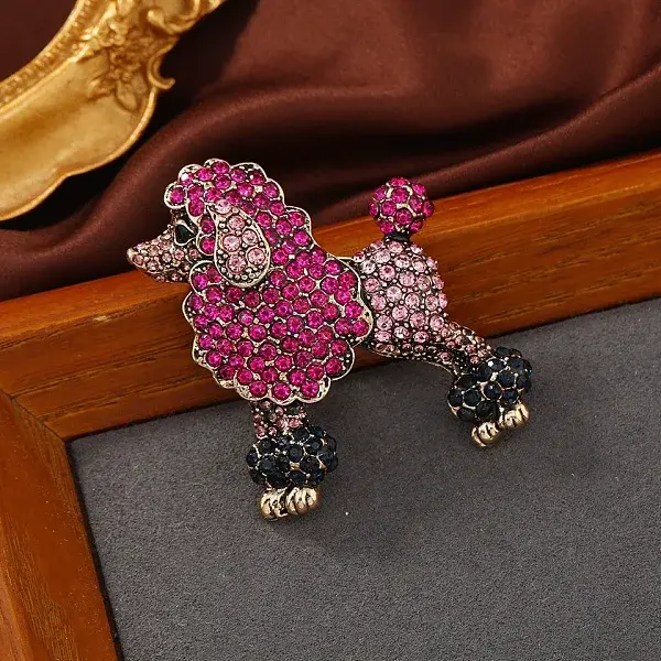Poodle Alloy Rhinestone Brooches