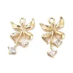 Brass Micro Pave Clear Cubic Zirconia Pendants