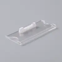 Transparent Acrylic Rectangle ID Card Sleeves Brooch Finding