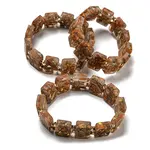 Dyed Natural Imperial Jasper with Resin Beaded Stretch Bracelets