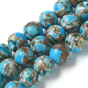 Dyed Synthetic Imperial Jasper Beads Strands