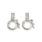 Brass Micro Pave Clear Cubic Zirconia Twister Clasps