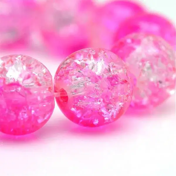 Baking Paint Crackle Glass Bead Strands