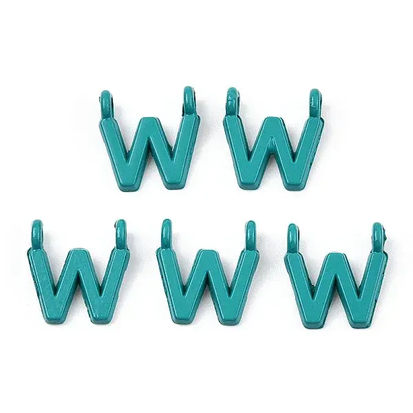 Rack Plating Spray Painted Alloy 2-Loop Link Pendants