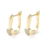 Brass Micro Pave Cubic Zirconia Hoop Earrings
