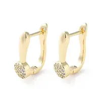 Brass Micro Pave Cubic Zirconia Hoop Earrings