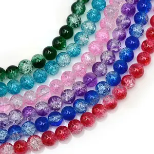 Baking Painted Crackle Glass Bead Strands
