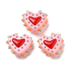 Baking Painted Glass Bumpy Beads Heart