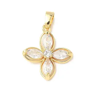 Brass Micro Pave Cubic Zirconia Pendants