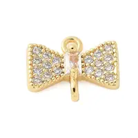 Brass Micro Pave Cubic Zirconia Connector Charms