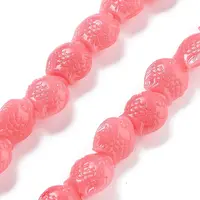 Synthetic Coral Carved Beads Strands