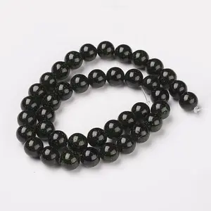 Synthetic Green Goldstone Beads Strands