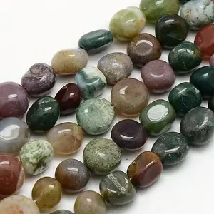 Natural Indian Agate Nuggets Bead Strands