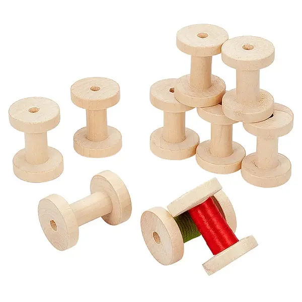 10Pcs Wooden Bobbins