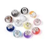 Transparent Resin Rondelle European Beads