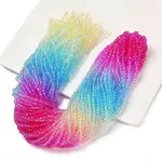 Transparent Painted Glass Beads Strands