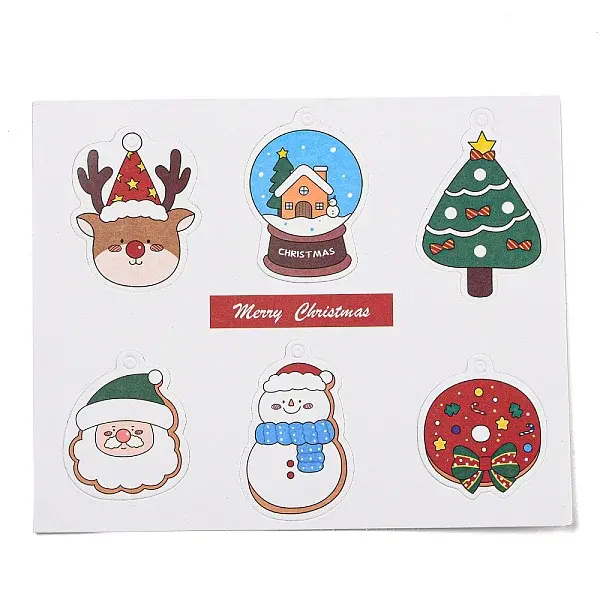 6 Styles Christmas Paper Gift Tag Display Cards