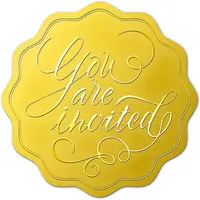 Plastic Self Adhesive Gold Foil Embossed Stickers