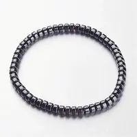 Non-magnetic Synthetic Hematite Beaded Stretch Bracelets