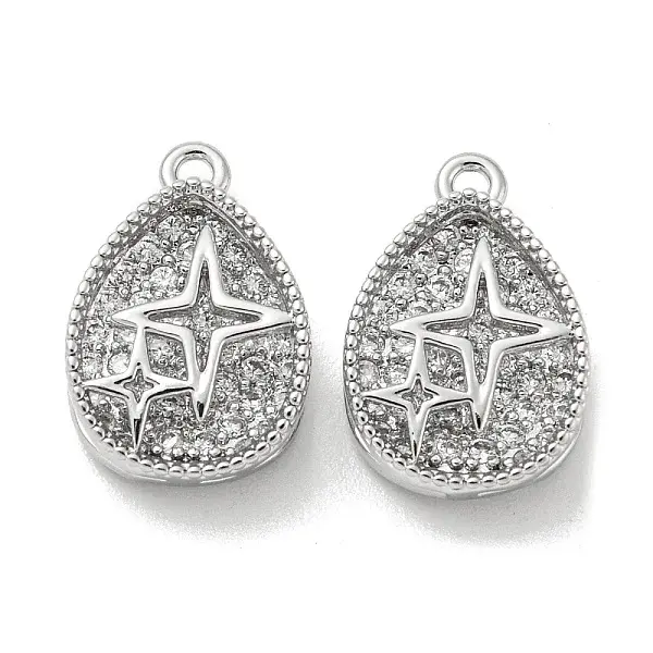 Brass Micro Pave Cubic Zirconia Pendants