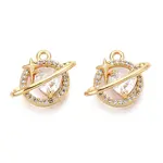 Brass Micro Pave Cubic Zirconia Charms