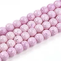 Transparent Baking Painted Glass Beads Strands
