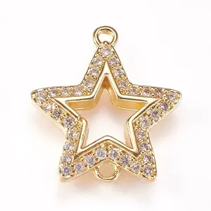 Brass Micro Pave Cubic Zirconia Links