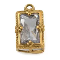 304 Stainless Steel Rhinestone Pendants