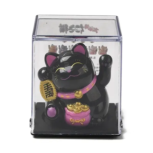 Plastic Solar Powered Japanese Lucky Cat Figurines