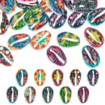 50Pcs 10 Styles Printed Alloy Connector Charms